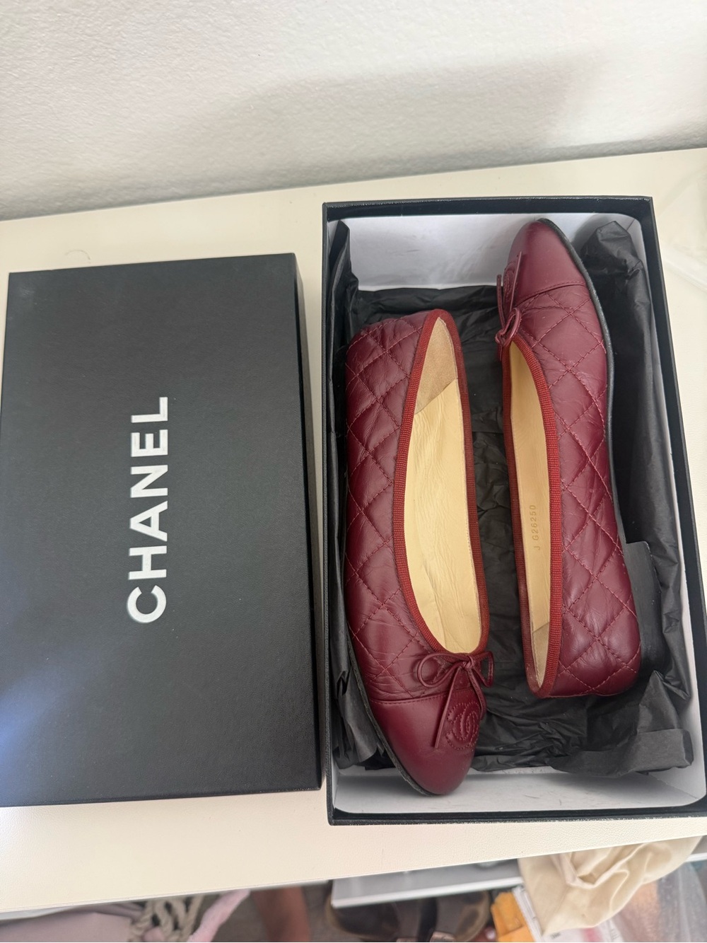 Chanel Dark Red Burgundy Ballet flats